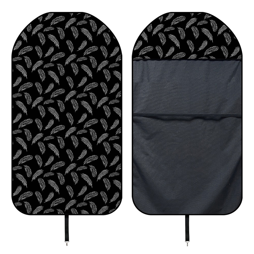 Black And White Feather Pattern Print Waterproof Car Seat Cover