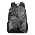 Black And White Fern Leaf Print 17 Inch Backpack