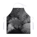 Black And White Fern Leaf Print Adjustable Apron