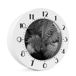 Black And White Fern Leaf Print Alarm Clock