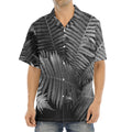 Black And White Fern Leaf Print Aloha Shirt