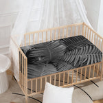 Black And White Fern Leaf Print Baby Crib Sheet