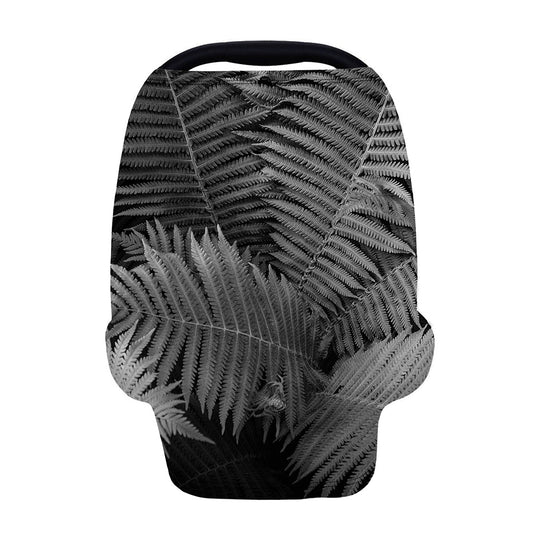 Black And White Fern Leaf Print Baby Seat Cover