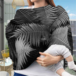 Black And White Fern Leaf Print Baby Seat Cover