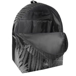 Black And White Fern Leaf Print Backpack