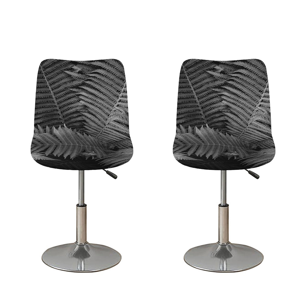 Black And White Fern Leaf Print Bar Stool Covers