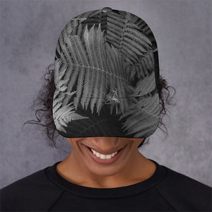 Black And White Fern Leaf Print Baseball Cap