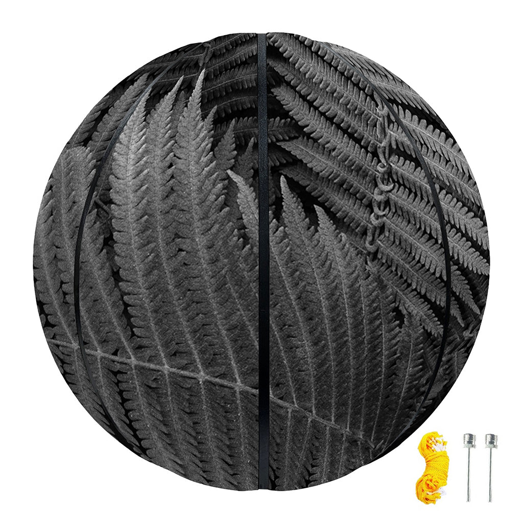 Black And White Fern Leaf Print Basketball