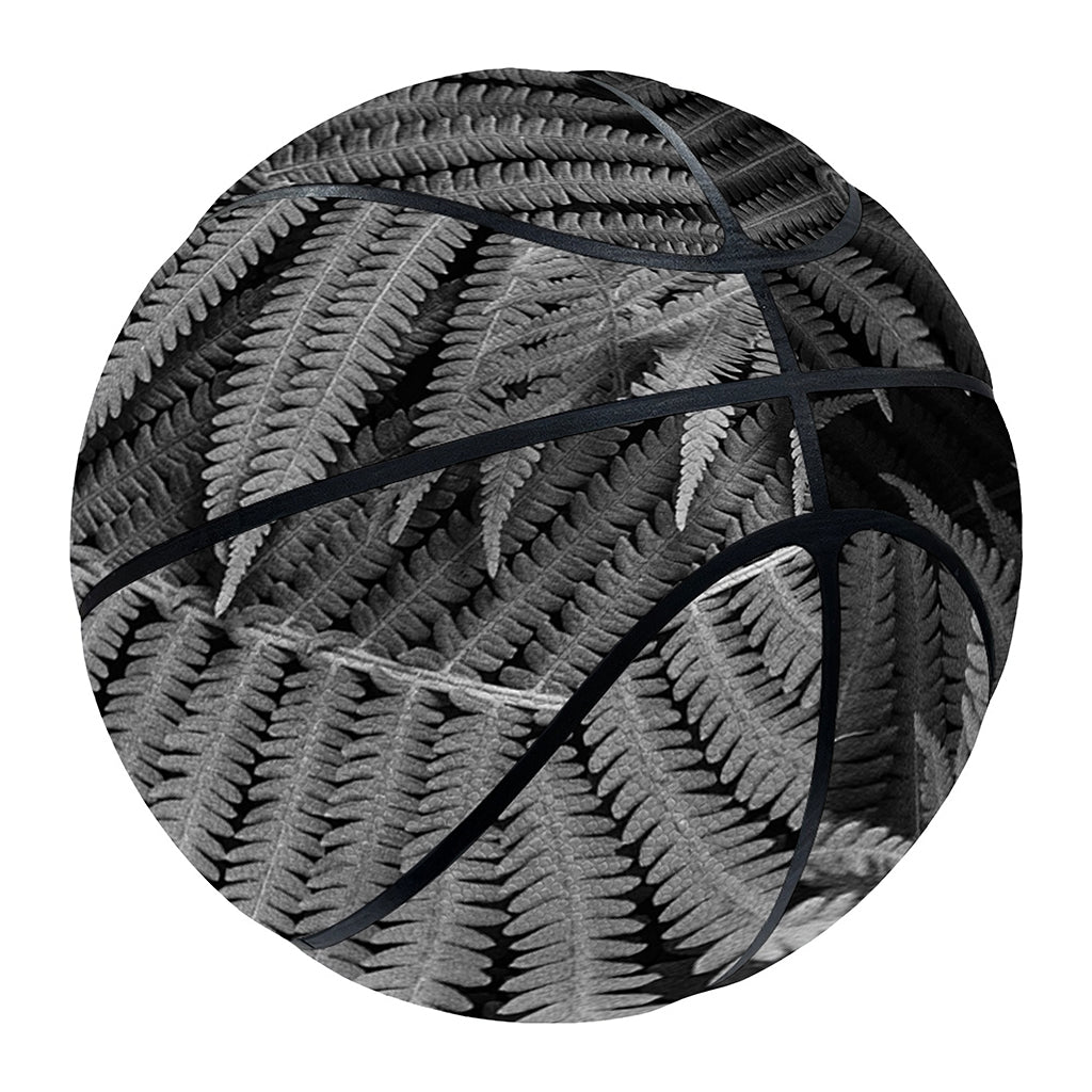 Black And White Fern Leaf Print Basketball