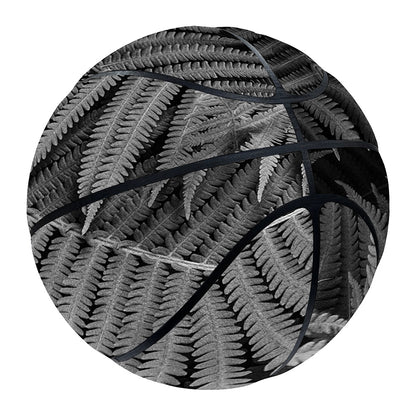 Black And White Fern Leaf Print Basketball