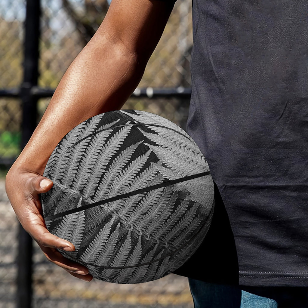 Black And White Fern Leaf Print Basketball