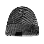 Black And White Fern Leaf Print Beanie