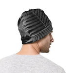 Black And White Fern Leaf Print Beanie