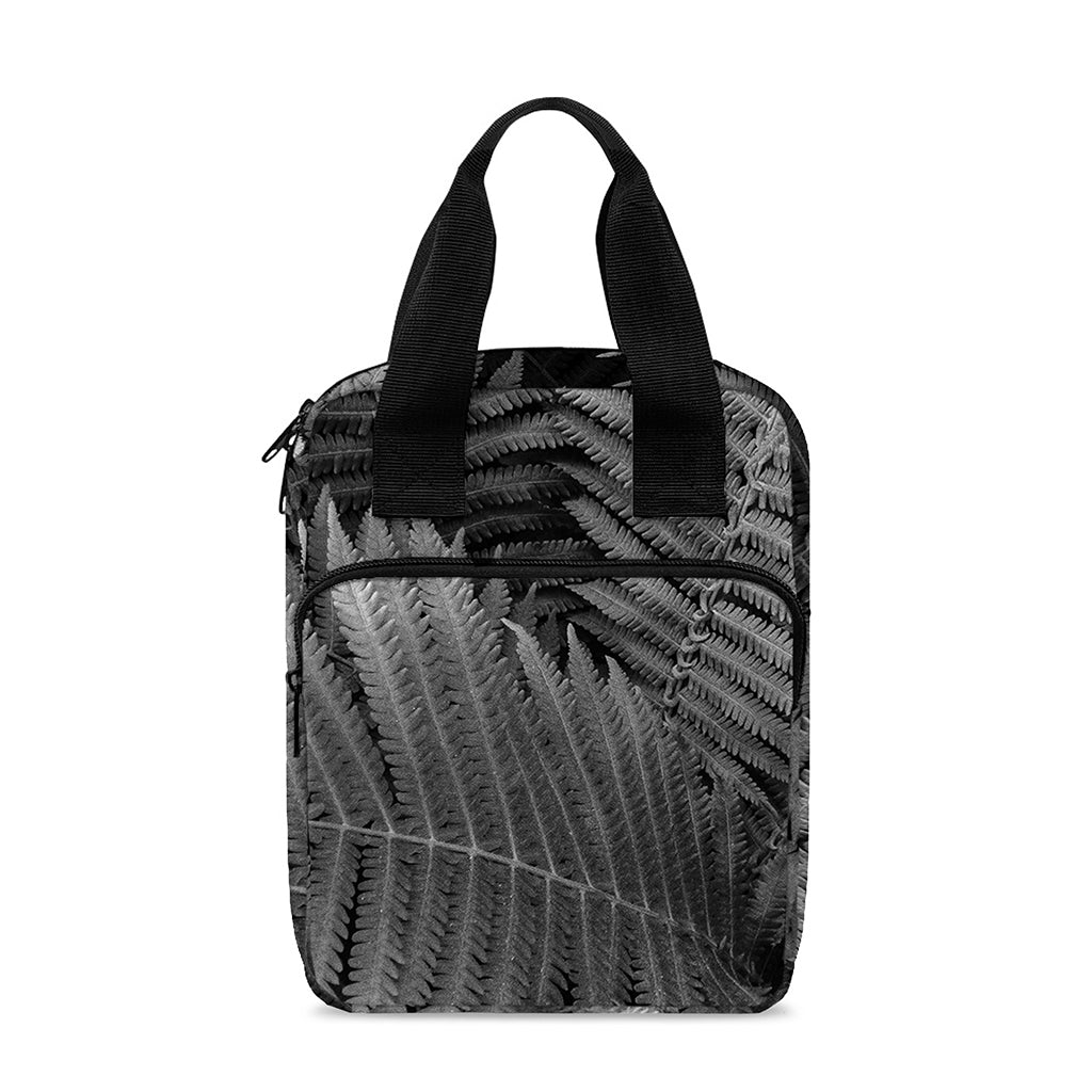 Black And White Fern Leaf Print Bible Tote Bag