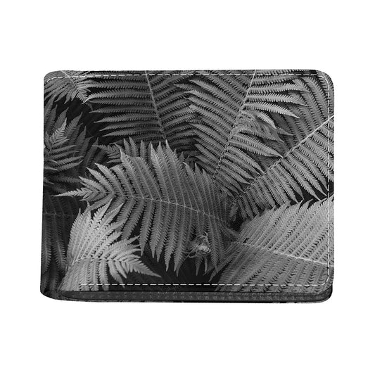 Black And White Fern Leaf Print Bifold Wallet