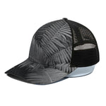 Black And White Fern Leaf Print Black Mesh Trucker Cap