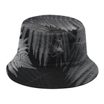 Black And White Fern Leaf Print Bucket Hat