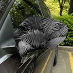 Black And White Fern Leaf Print Car Side Mirror Covers