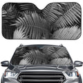 Black And White Fern Leaf Print Car Windshield Sun Shade