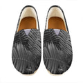 Black And White Fern Leaf Print Casual Shoes