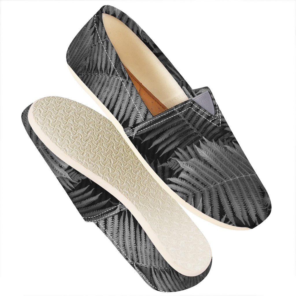 Black And White Fern Leaf Print Casual Shoes
