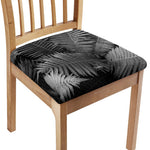 Black And White Fern Leaf Print Chair Cushion Cover