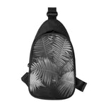 Black And White Fern Leaf Print Chest Bag
