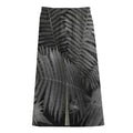 Black And White Fern Leaf Print Cotton Front Slit Maxi Skirt