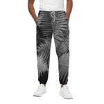Black And White Fern Leaf Print Cotton Pants