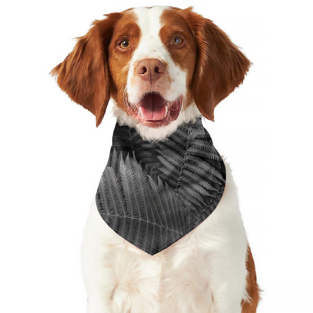 Black And White Fern Leaf Print Dog Bandana