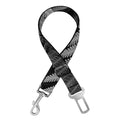 Black And White Fern Leaf Print Dog Seat Belt