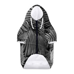 Black And White Fern Leaf Print Dog Zip Up Hoodie