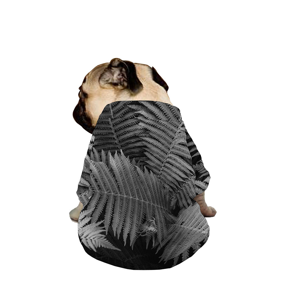 Black And White Fern Leaf Print Dog Zip Up Jacket