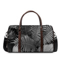 Black And White Fern Leaf Print Duffel Bag