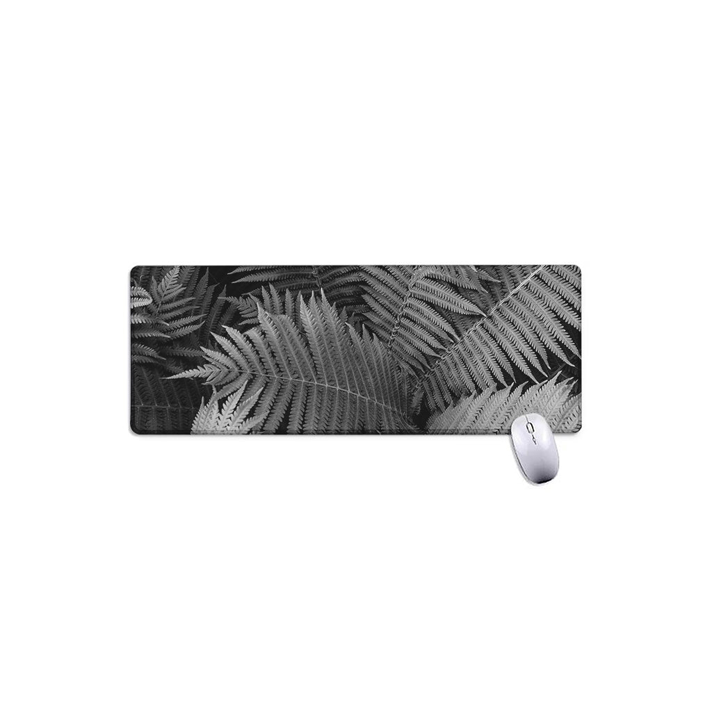 Black And White Fern Leaf Print Extended Mouse Pad