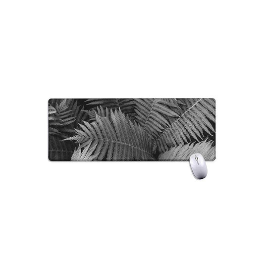 Black And White Fern Leaf Print Extended Mouse Pad