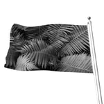 Black And White Fern Leaf Print Flag