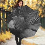 Black And White Fern Leaf Print Foldable Umbrella