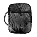 Black And White Fern Leaf Print Front Pocket Bible Bag
