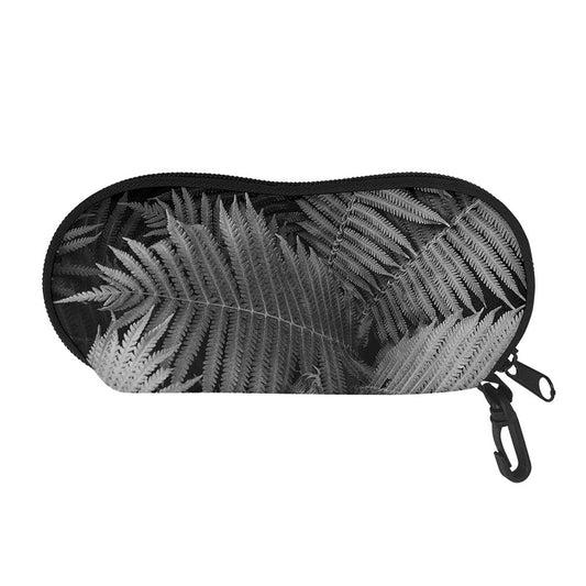 Black And White Fern Leaf Print Glasses Case