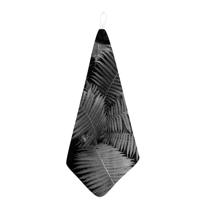 Black And White Fern Leaf Print Hand Towel