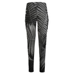 Black And White Fern Leaf Print High-Waisted Pocket Leggings