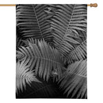 Black And White Fern Leaf Print House Flag
