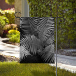 Black And White Fern Leaf Print House Flag