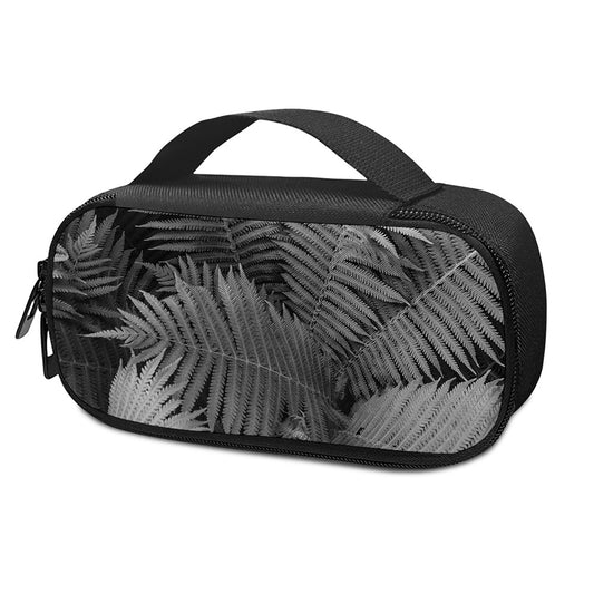 Black And White Fern Leaf Print Insulin Cooler Travel Case