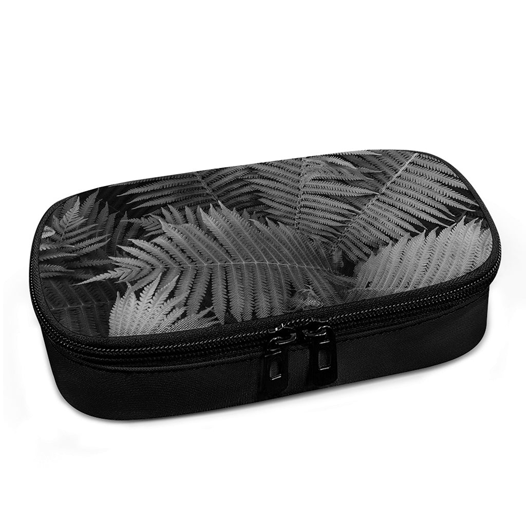 Black And White Fern Leaf Print Insulin Cooler Travel Case