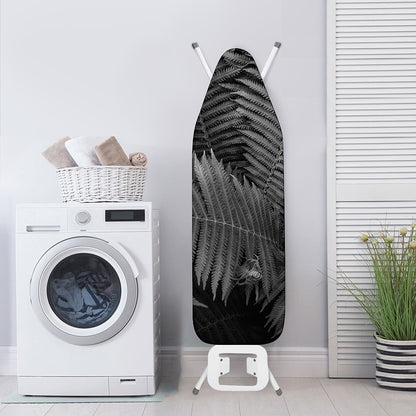 Black And White Fern Leaf Print Ironing Board Cover
