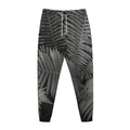 Black And White Fern Leaf Print Jogger Pants