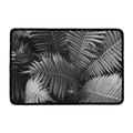 Black And White Fern Leaf Print Kitchen Mat