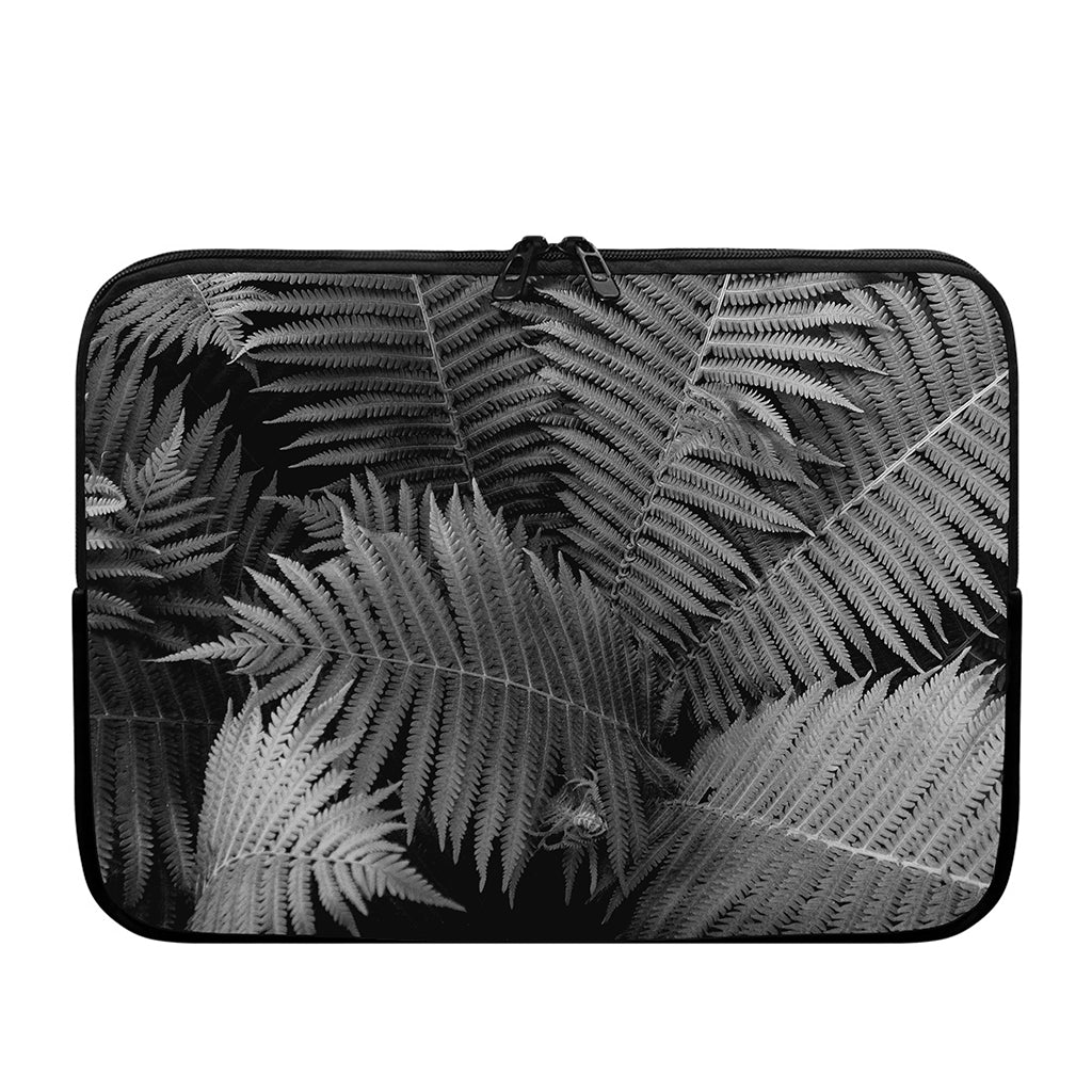 Black And White Fern Leaf Print Laptop Sleeve